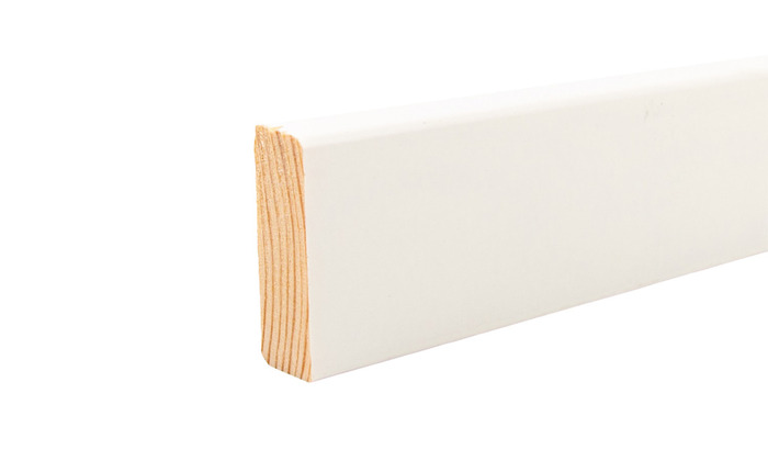 Fodliste glat fyr hvid - 14 x 43 x 3600 mm